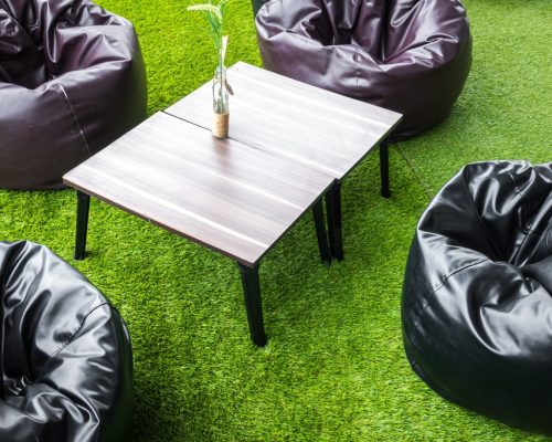 Tables and chairs in restaurant